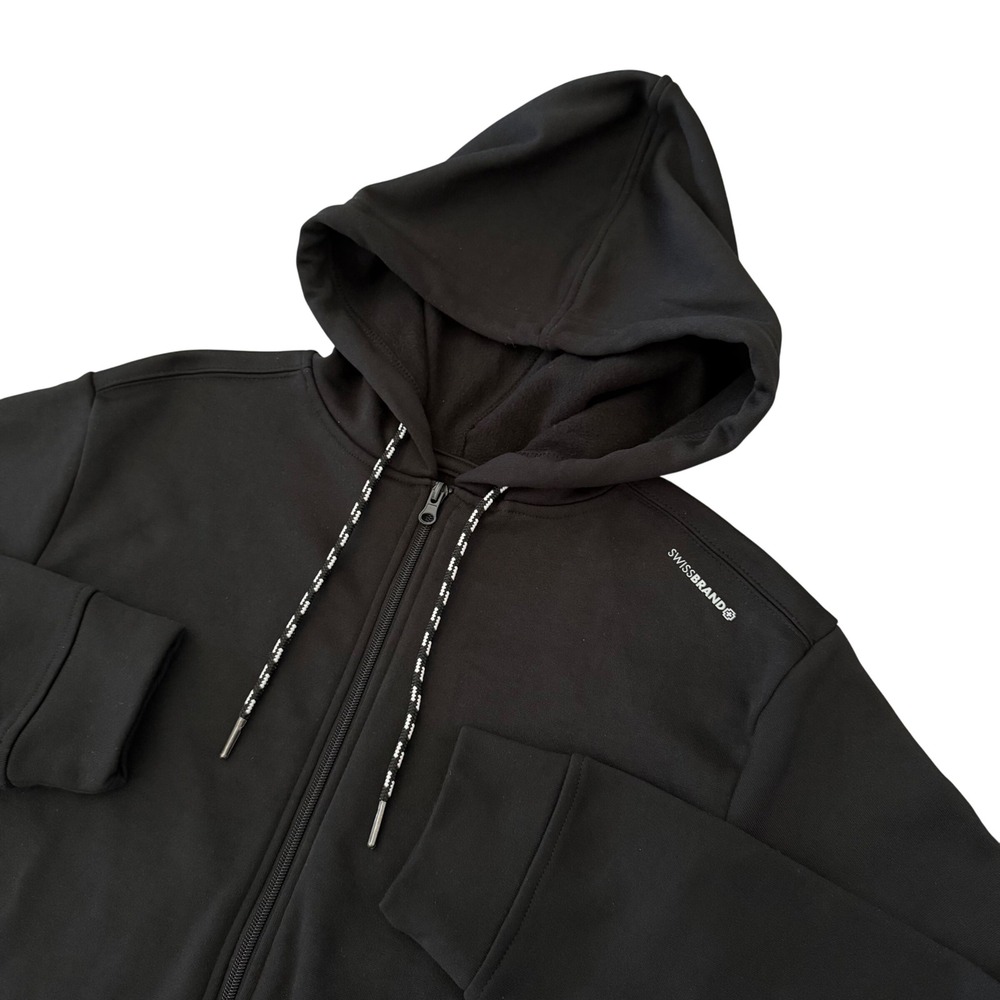 Swissbrand Mumbai womens black‎ zip hoodie S fleece-lined polyester